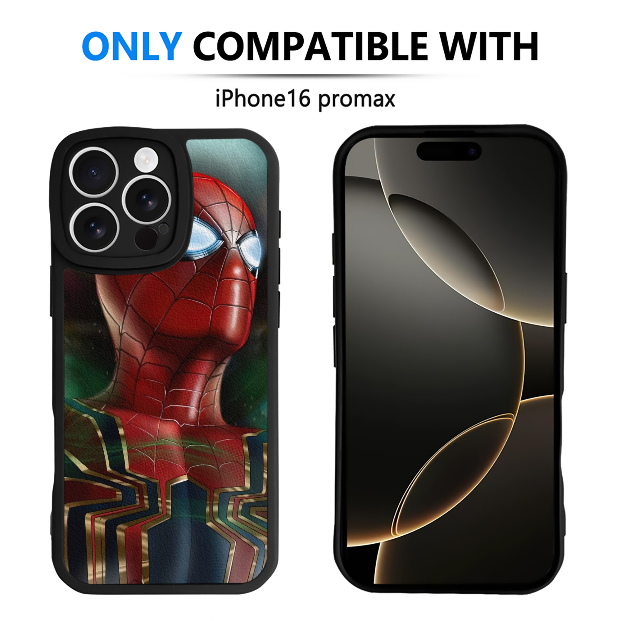 （画像用） Spider Man スパイダーマン 【iPhone 16シリーズ対応】シリコンスマホケース（レザー調） 材質：シリコン